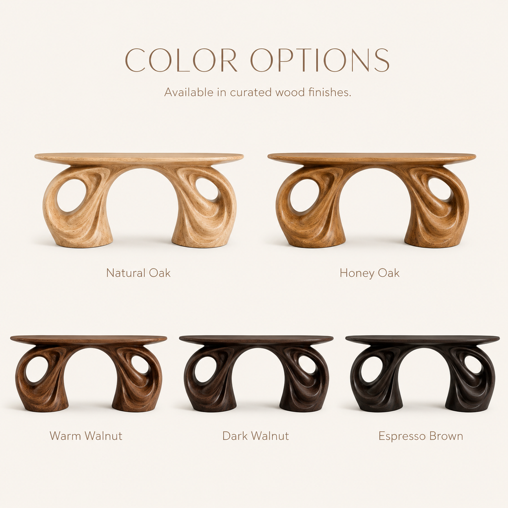 Alden Curved Wood Console Table - product image 09