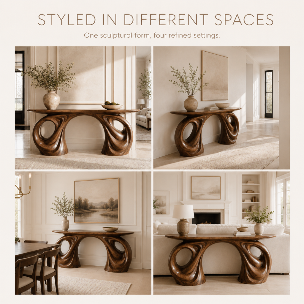Alden Curved Wood Console Table - product image 11
