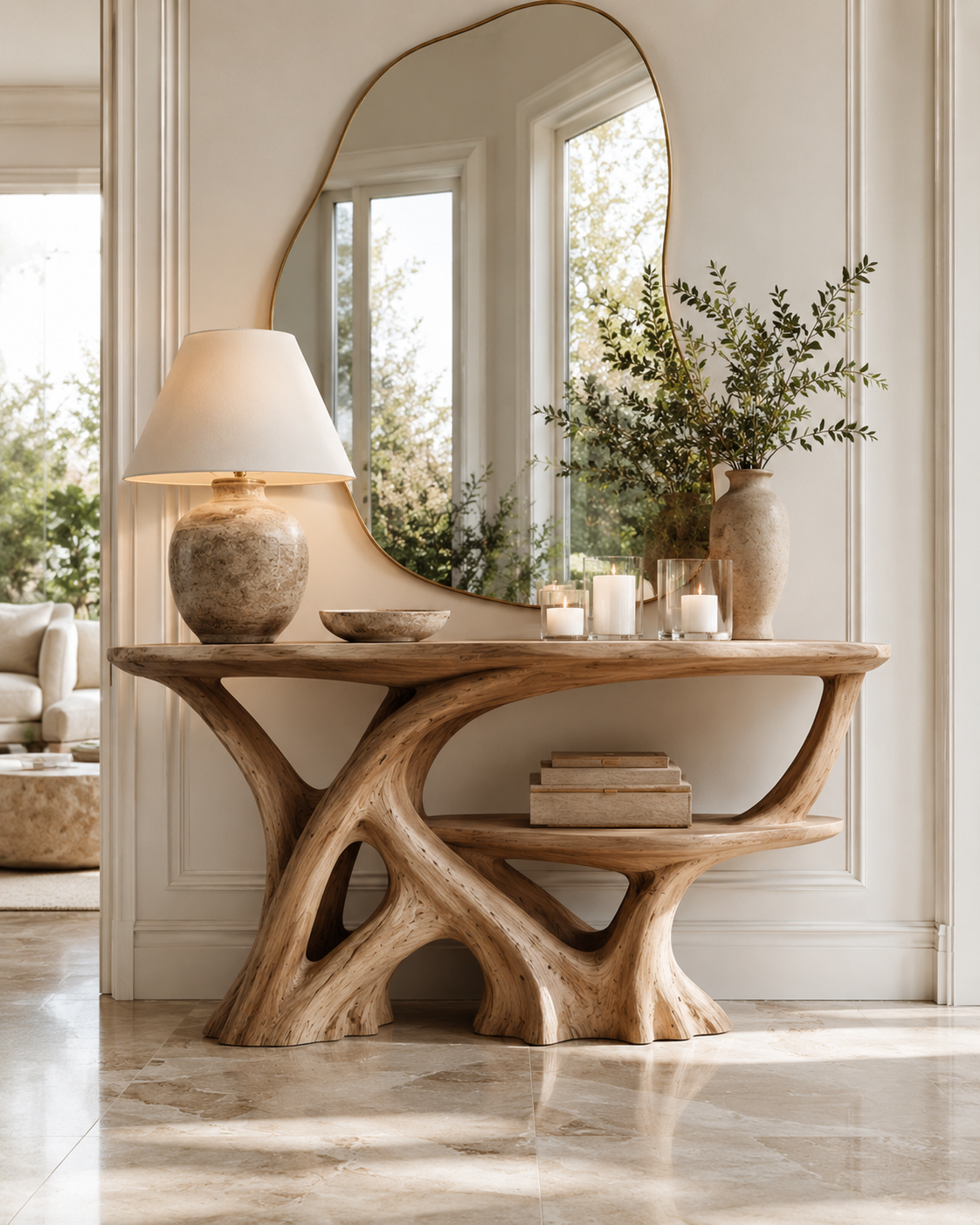 Aurelle Sculptural Console Table - main view