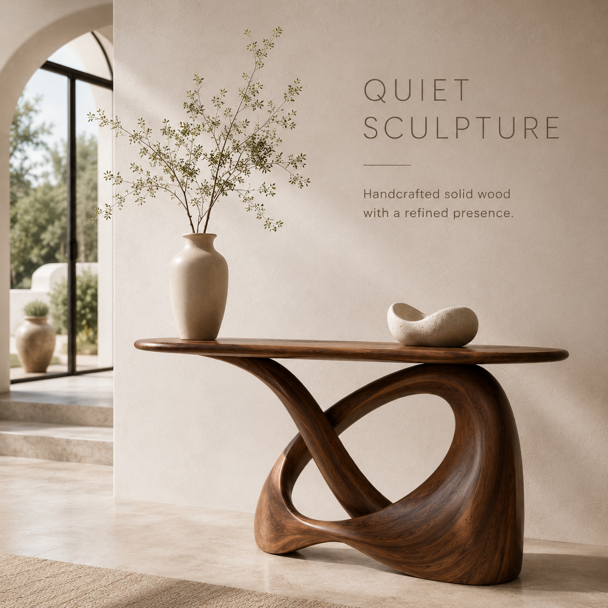 Soren Rounded Wood Console Table - product image 02