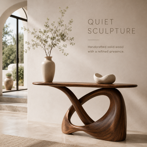 Soren Rounded Wood Console Table - product image 02