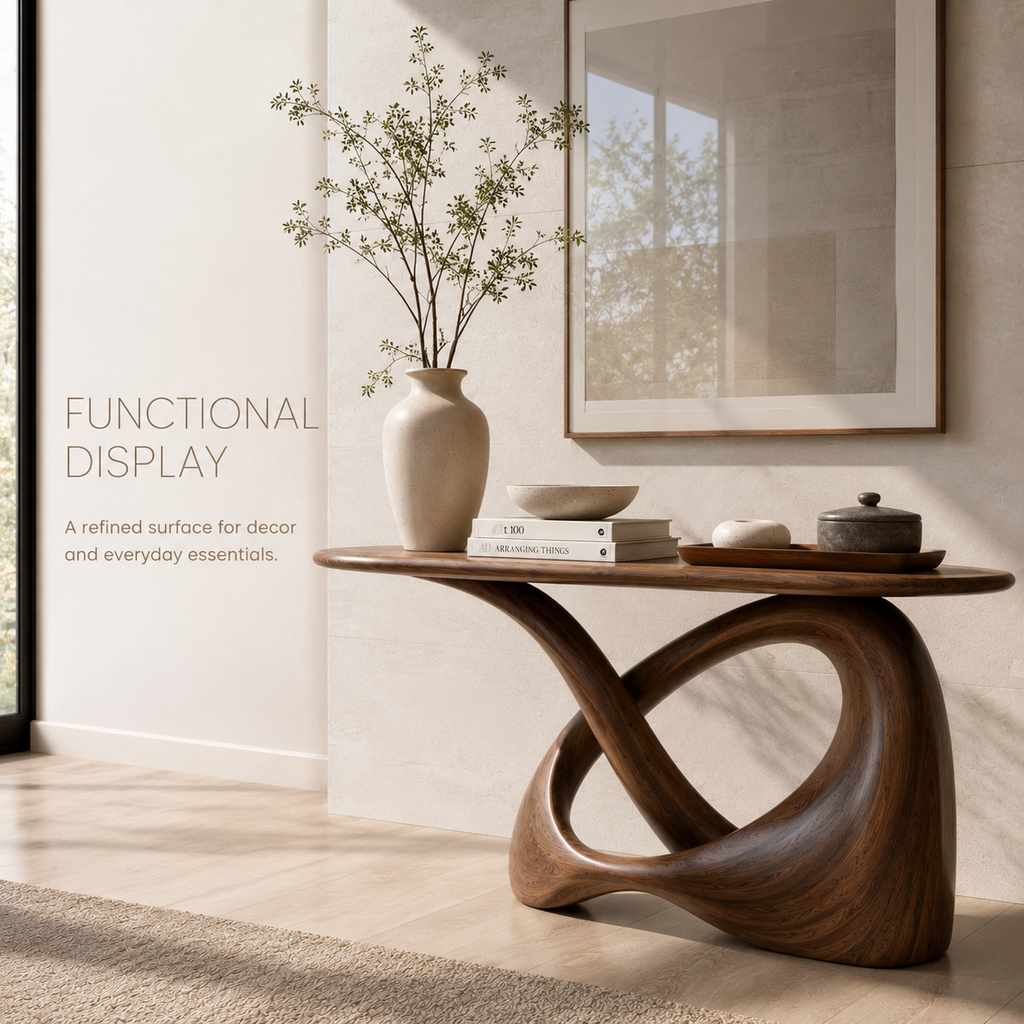 Soren Rounded Wood Console Table - product image 07