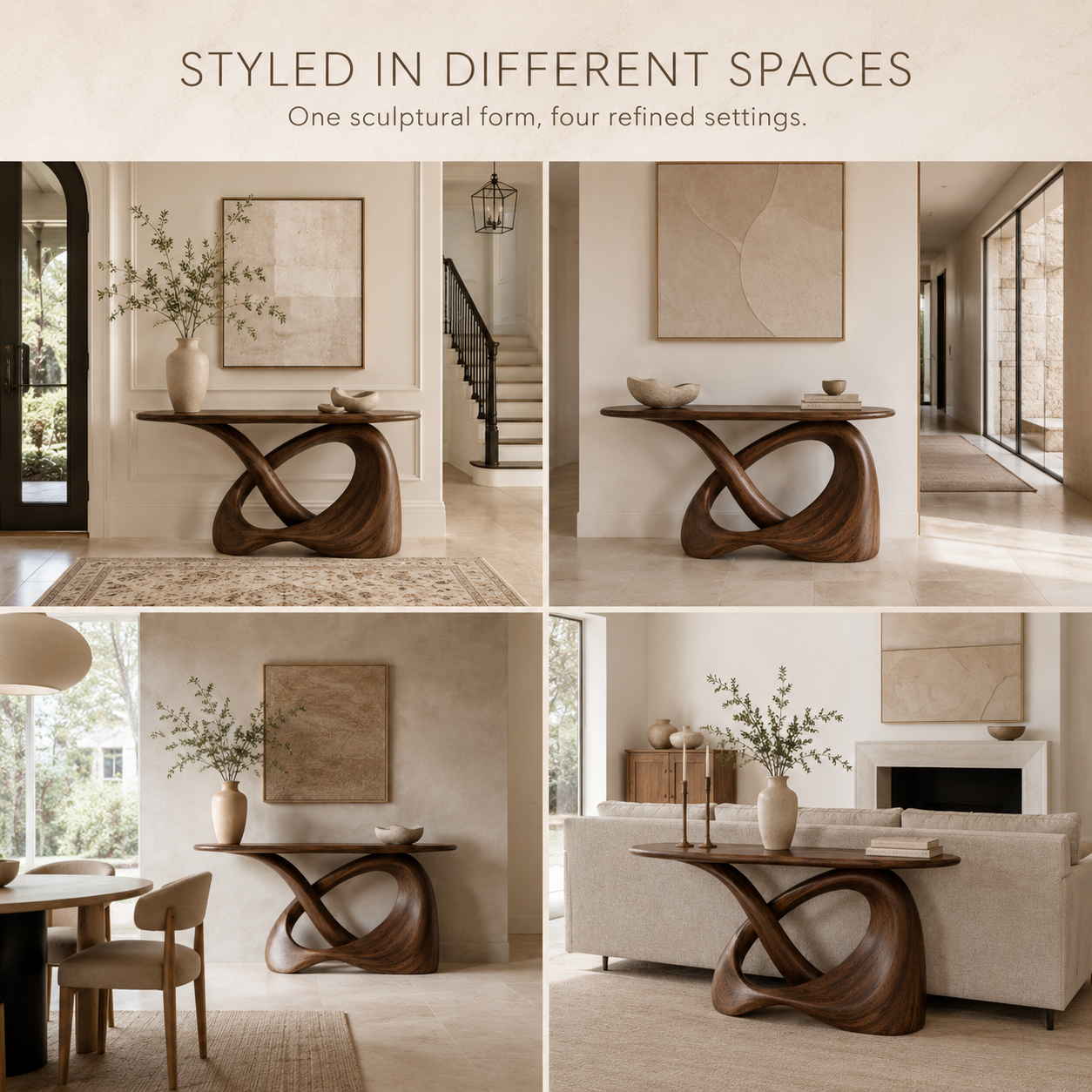 Soren Rounded Wood Console Table - product image 11