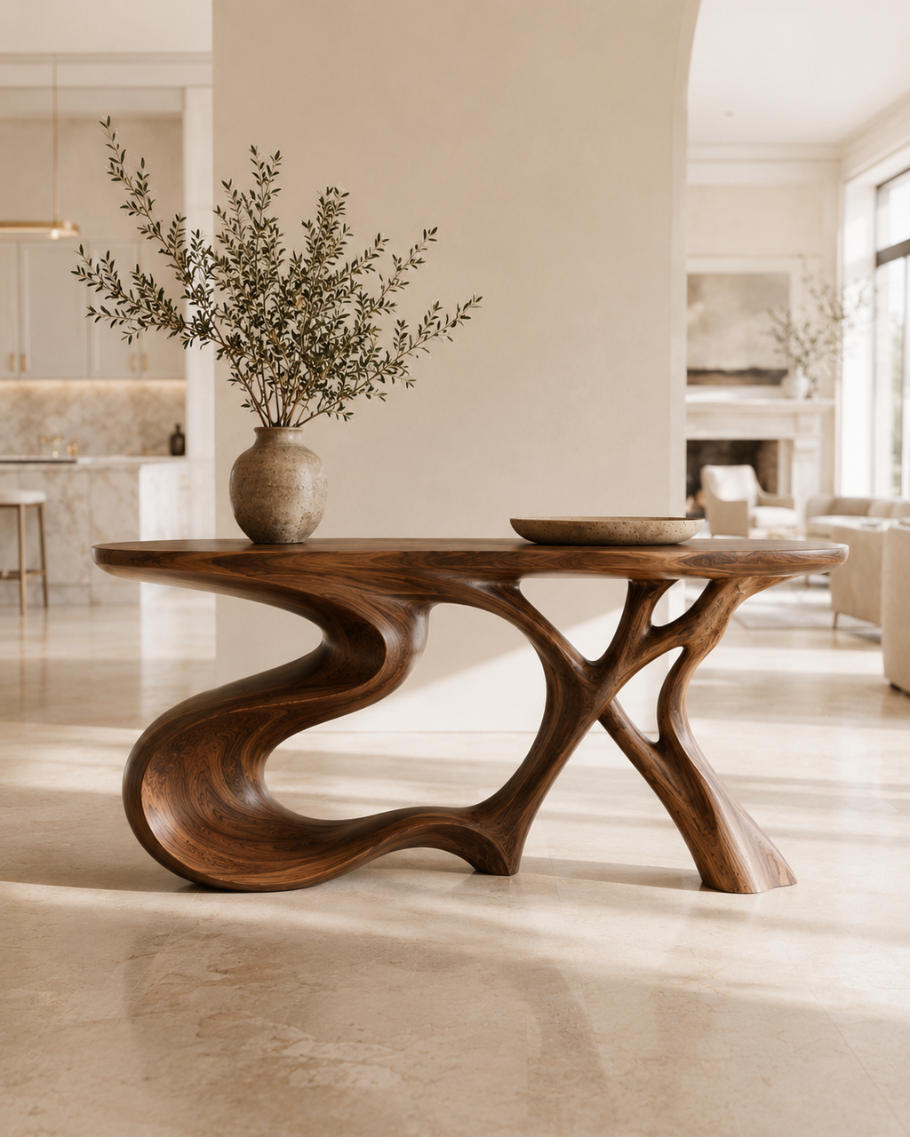 Veyra Soft Curve Console Table - main view