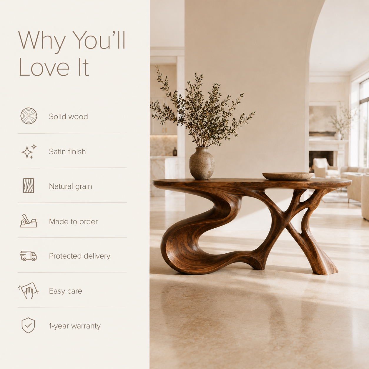 Veyra Soft Curve Console Table - product image 09