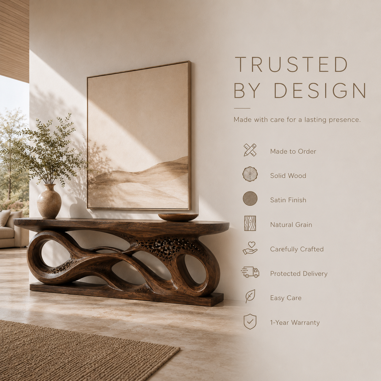 Liora Warm Walnut Console Table - product image 09