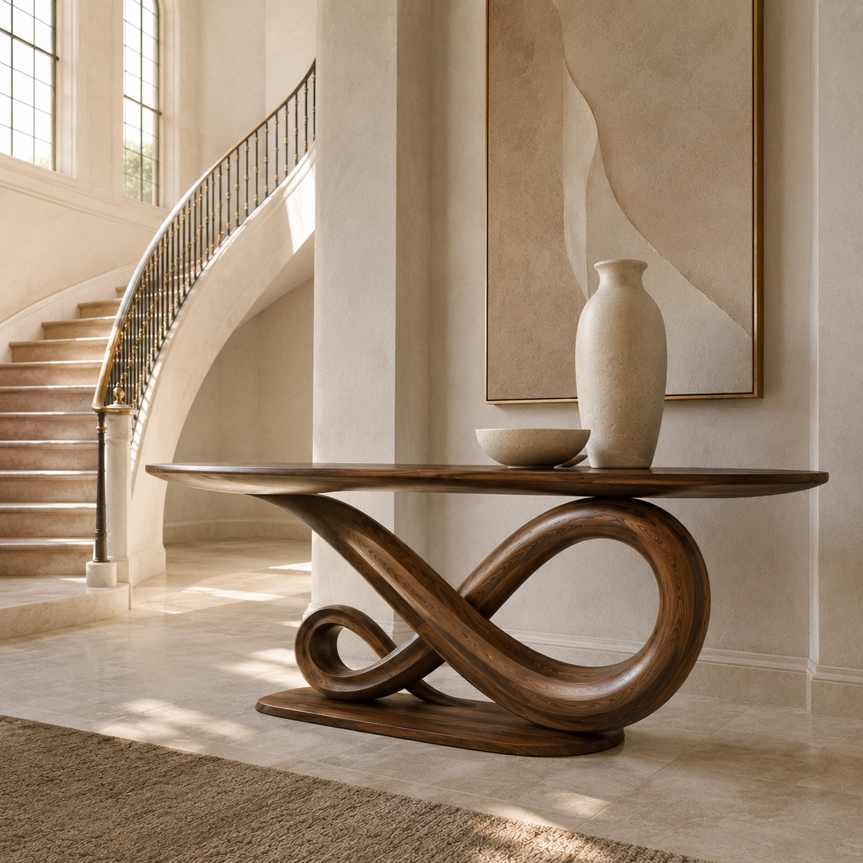 Brielle Sculpted Hall Console Table - main view