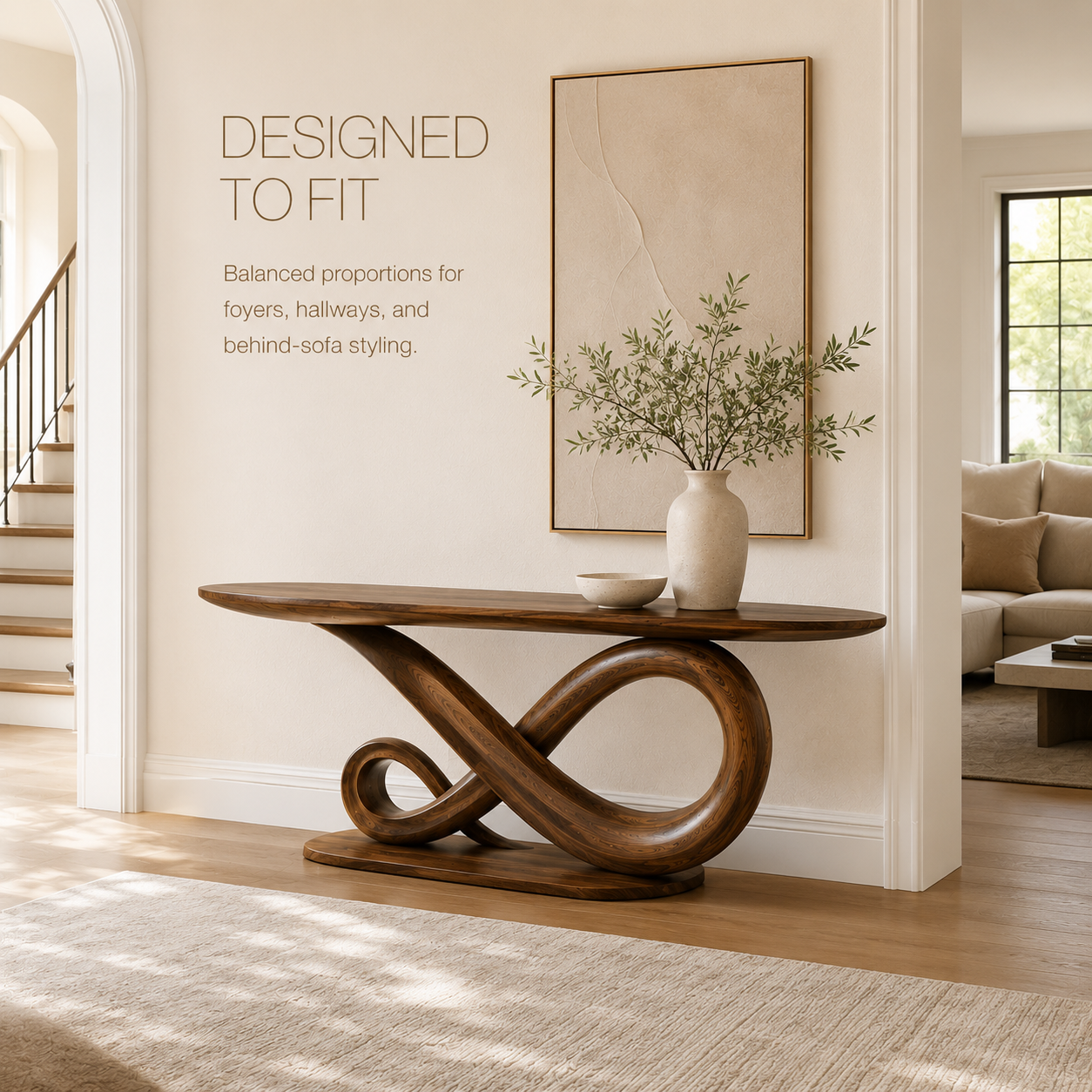 Brielle Sculpted Hall Console Table - product image 04