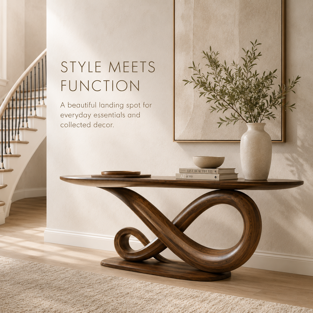 Brielle Sculpted Hall Console Table - product image 07