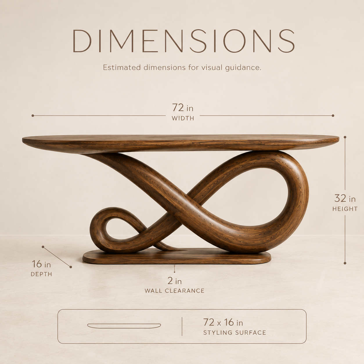 Brielle Sculpted Hall Console Table - product image 08