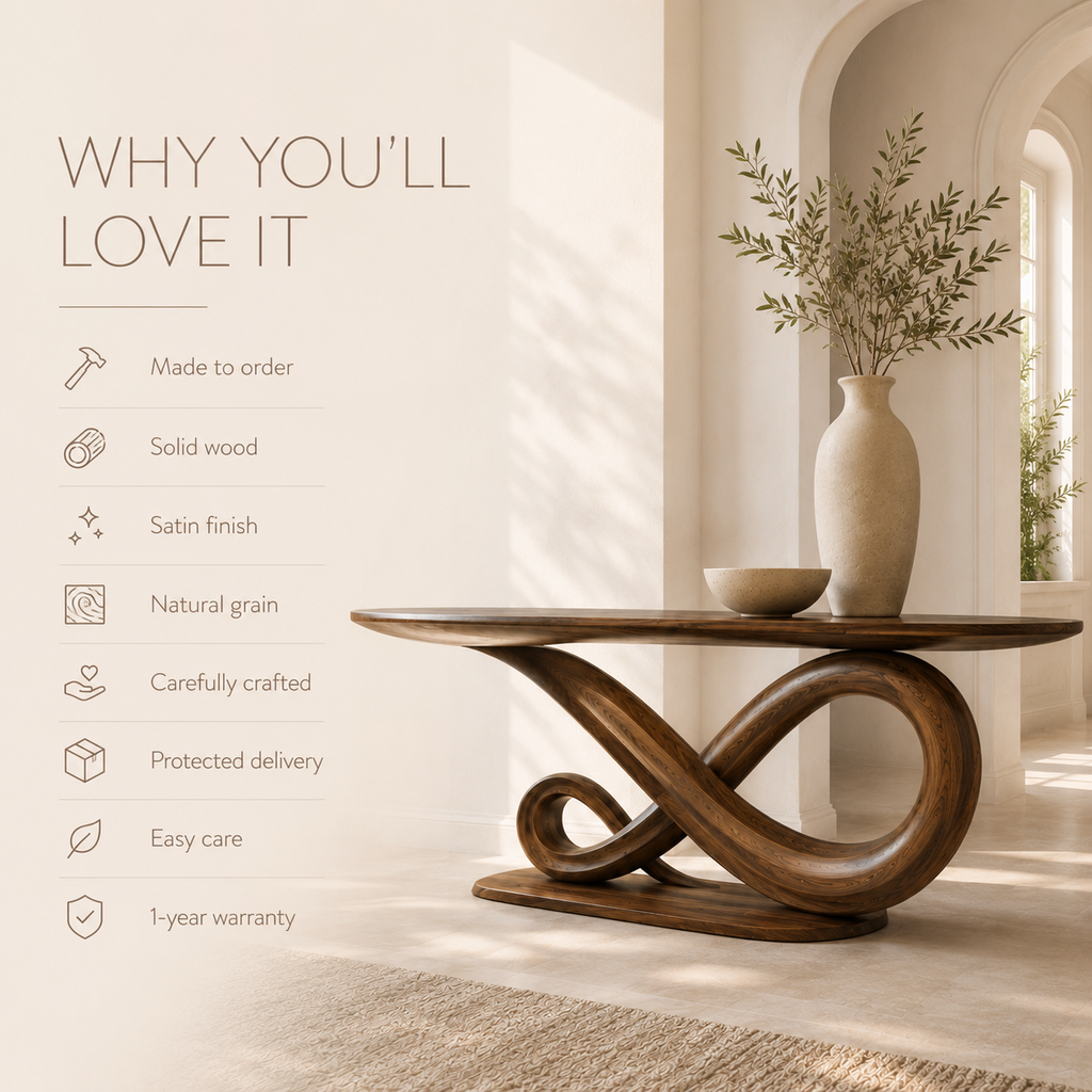 Brielle Sculpted Hall Console Table - product image 09