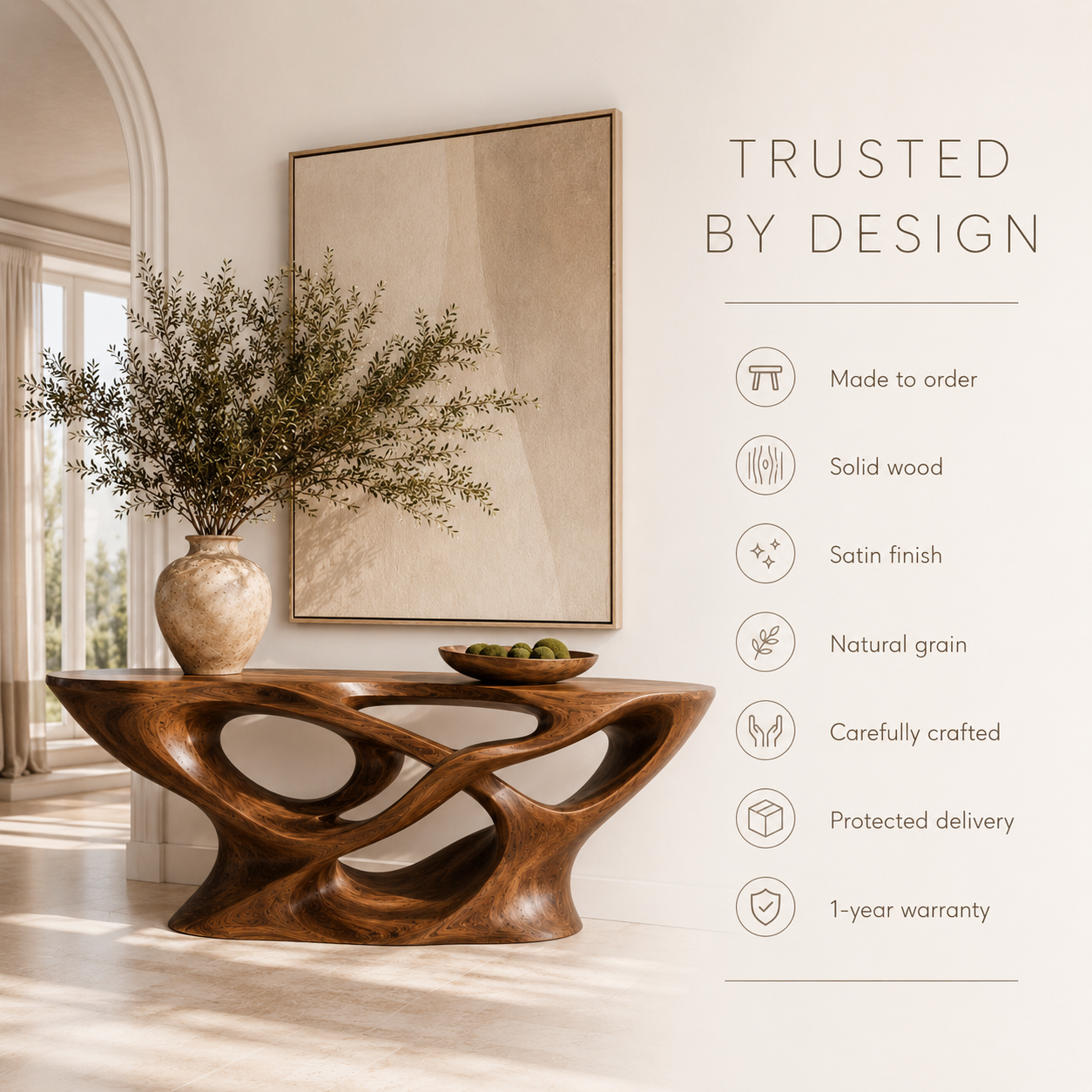Mira Flow Wood Console Table - Design 206 - product image 09