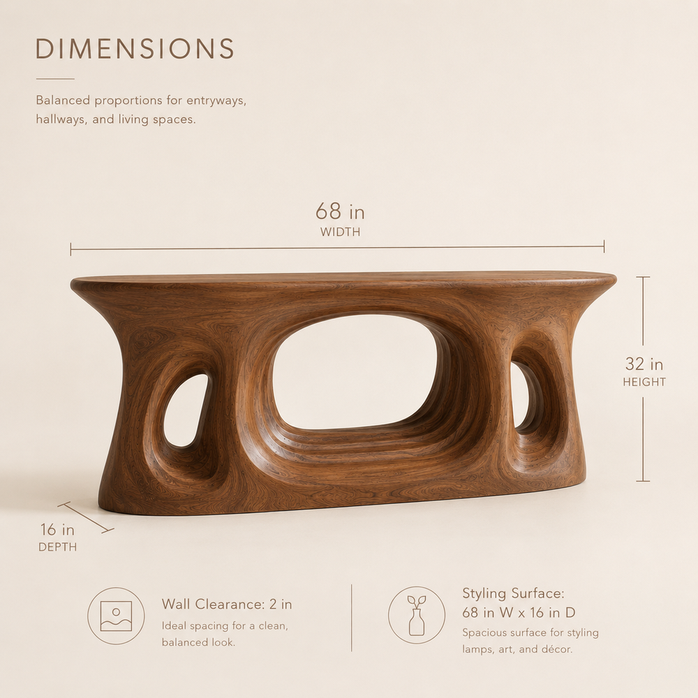 Vale Sculptural Entry Console Table - Design 208 - product image 08