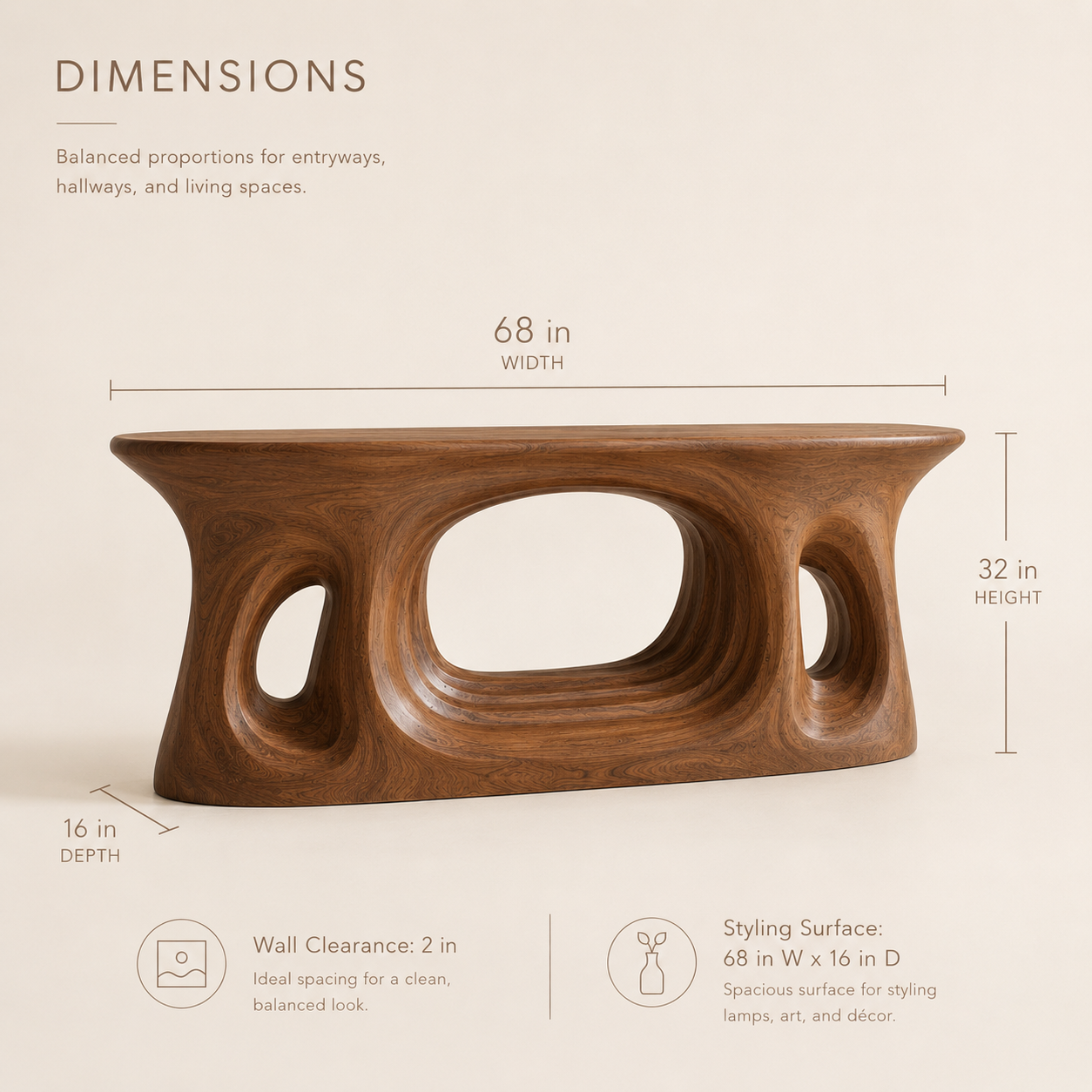 Vale Sculptural Entry Console Table - Design 208 - product image 08