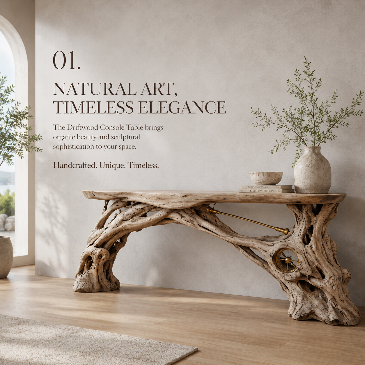 Alden Curved Wood Console Table - Design 211 - product image 02