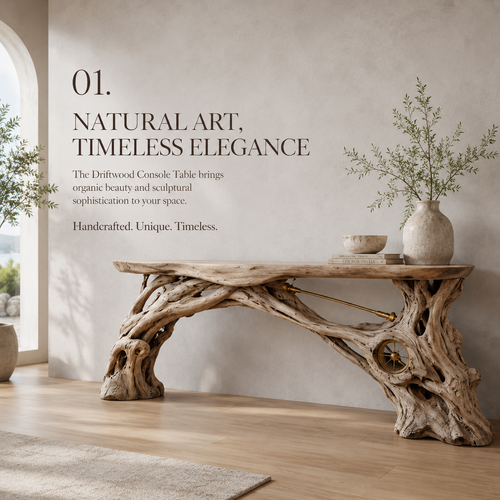 Alden Curved Wood Console Table - Design 211 - product image 02