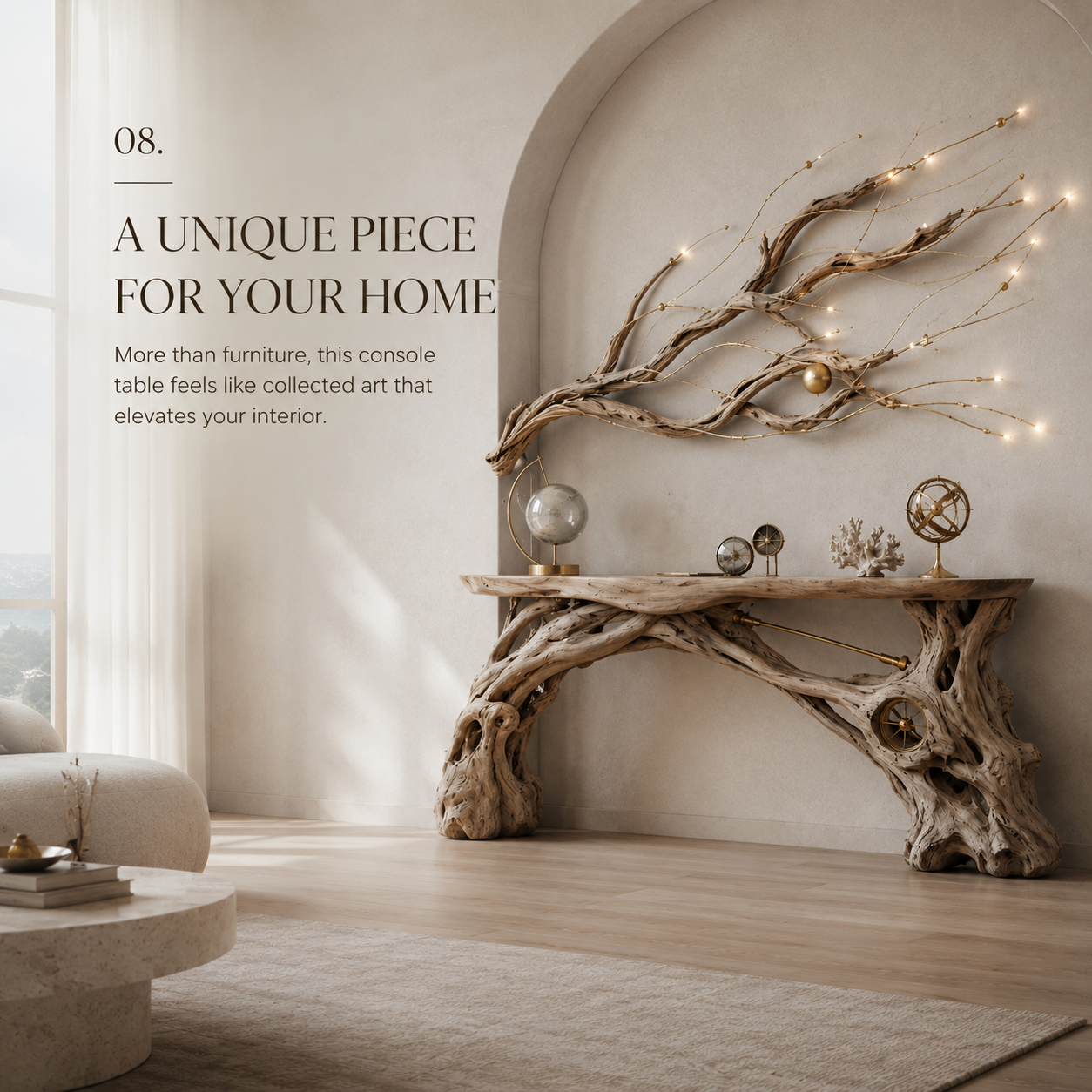 Alden Curved Wood Console Table - Design 211 - product image 09