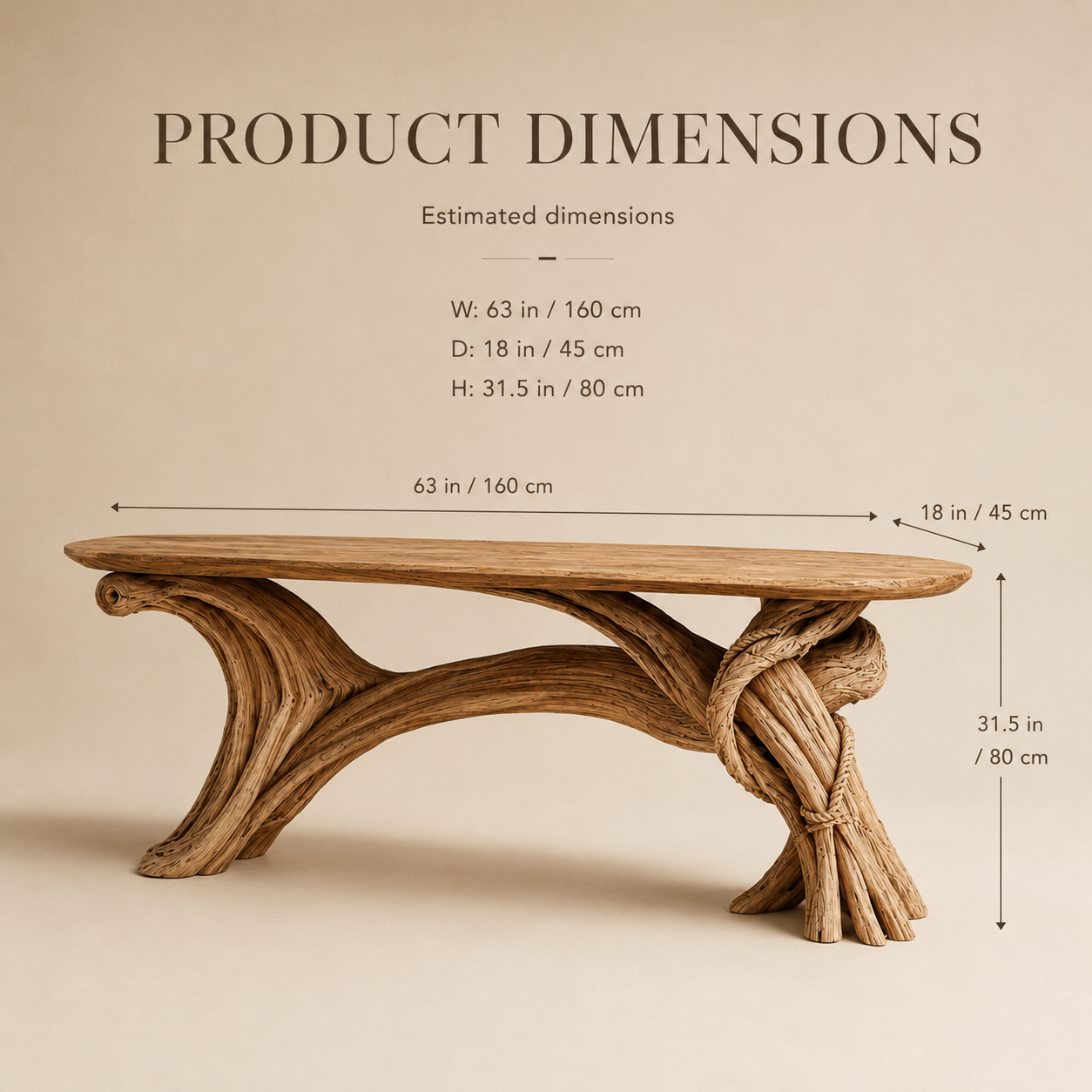 Caldera Organic Hall Console Table - Design 215 - product image 03