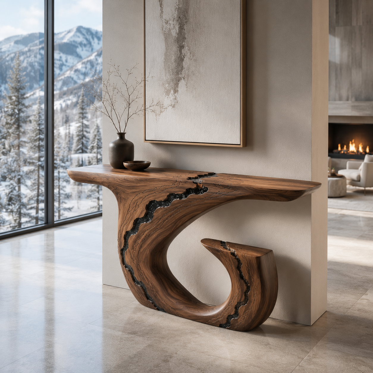 Brielle Sculpted Hall Console Table - Design 242 - main view