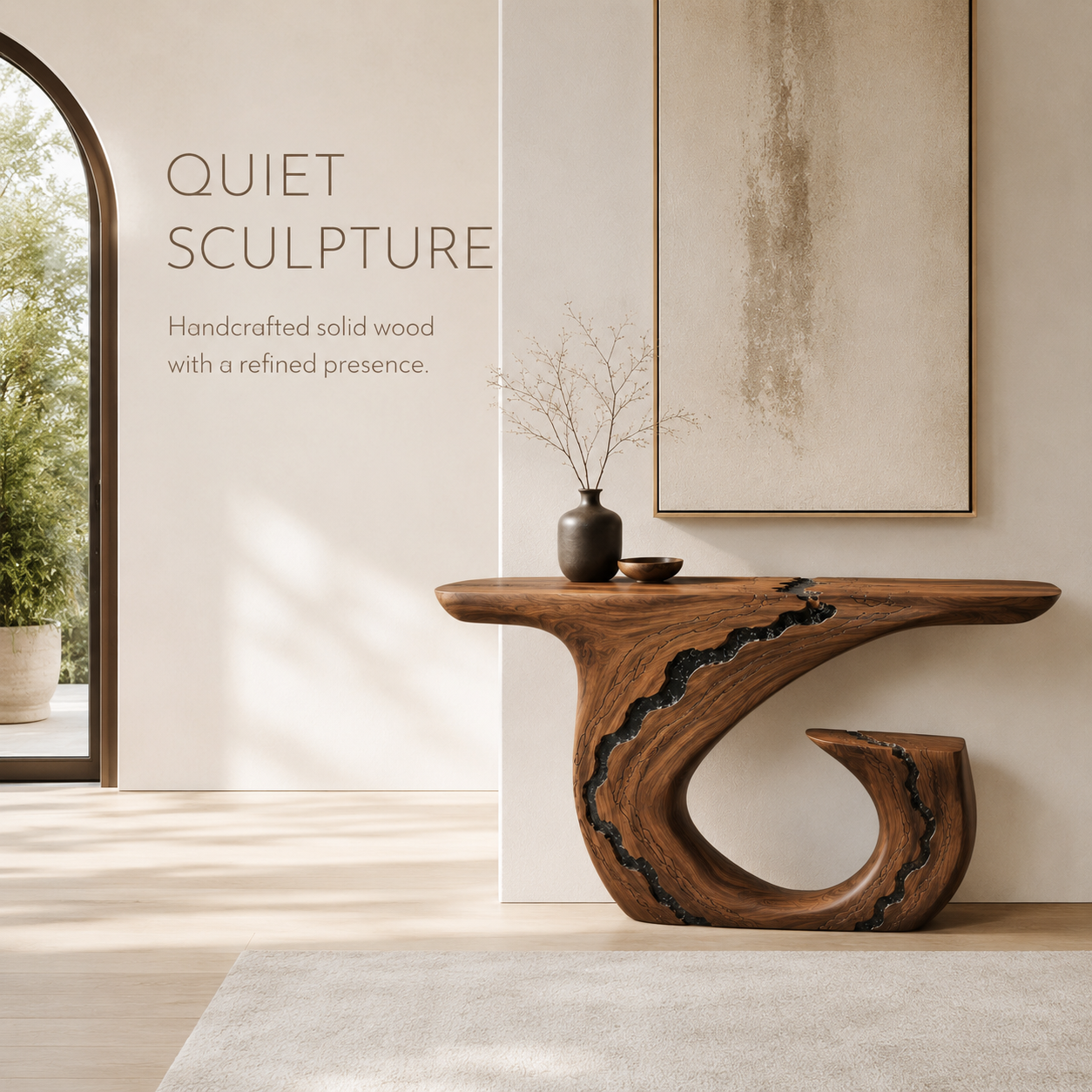 Brielle Sculpted Hall Console Table - Design 242 - product image 02