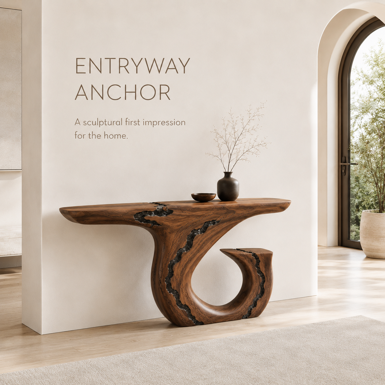 Brielle Sculpted Hall Console Table - Design 242 - product image 03