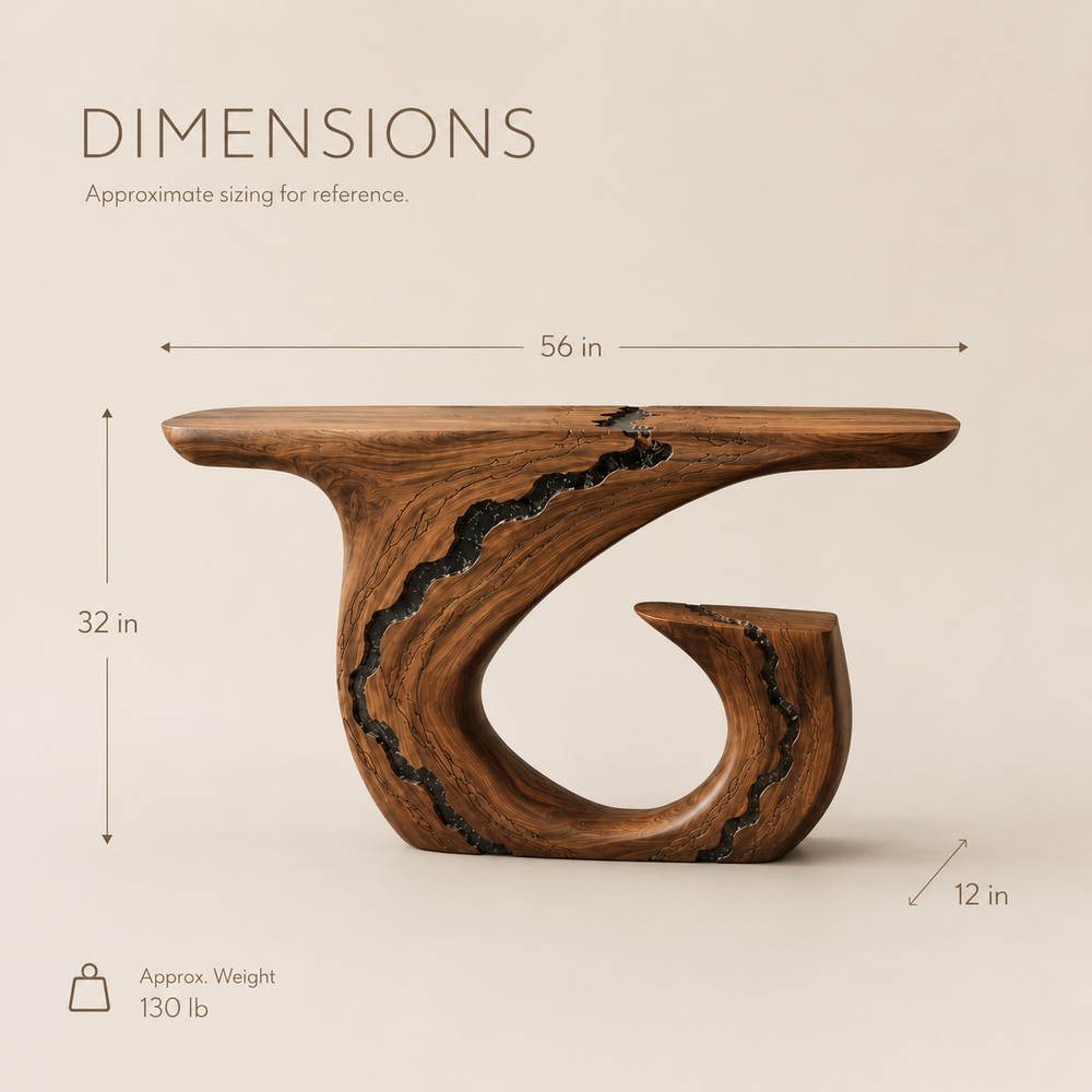 Brielle Sculpted Hall Console Table - Design 242 - product image 08
