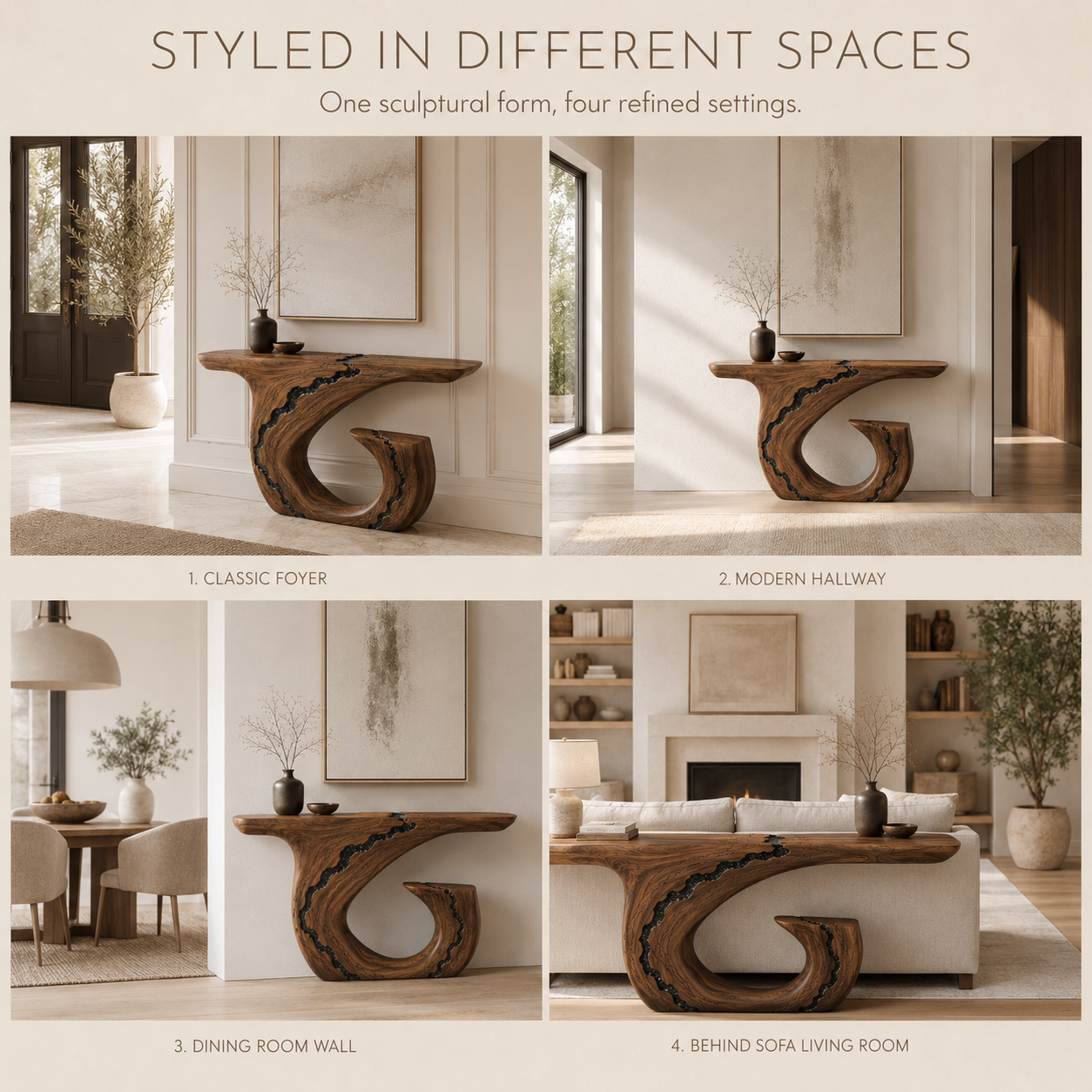 Brielle Sculpted Hall Console Table - Design 242 - product image 10