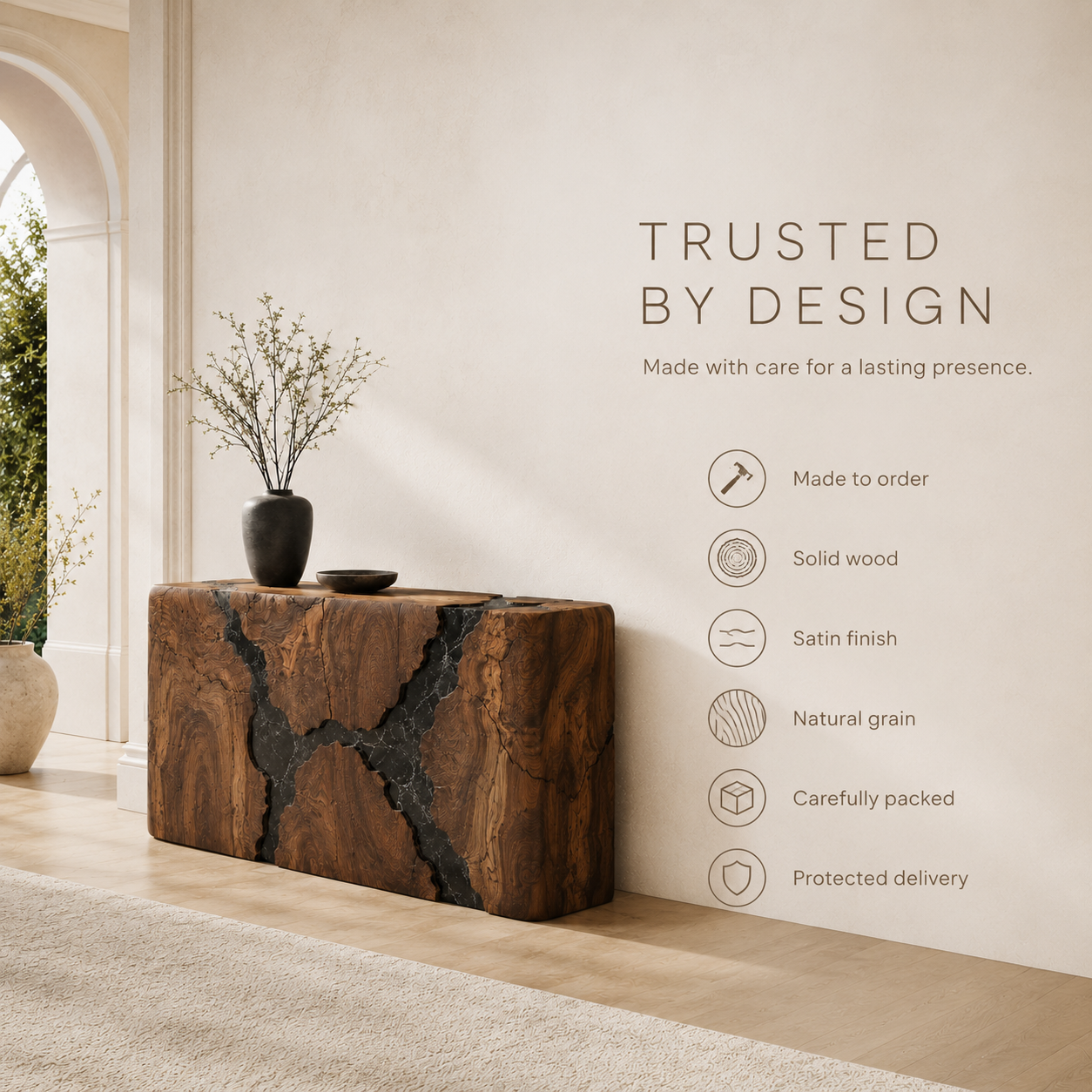 Selene Rounded Foyer Console Table - Design 244 - product image 09