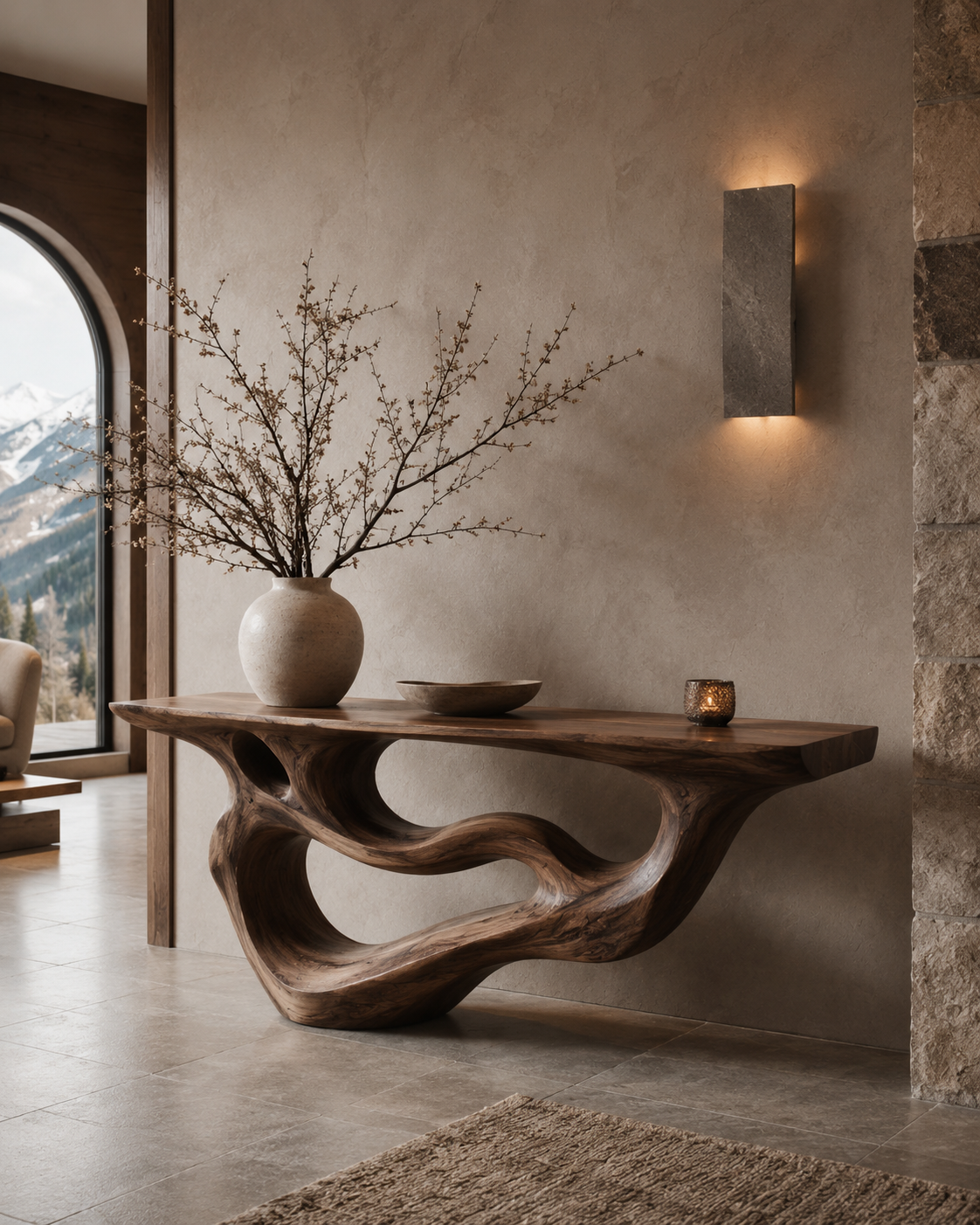 Vale Sculptural Entry Console Table - Design 248 - main view