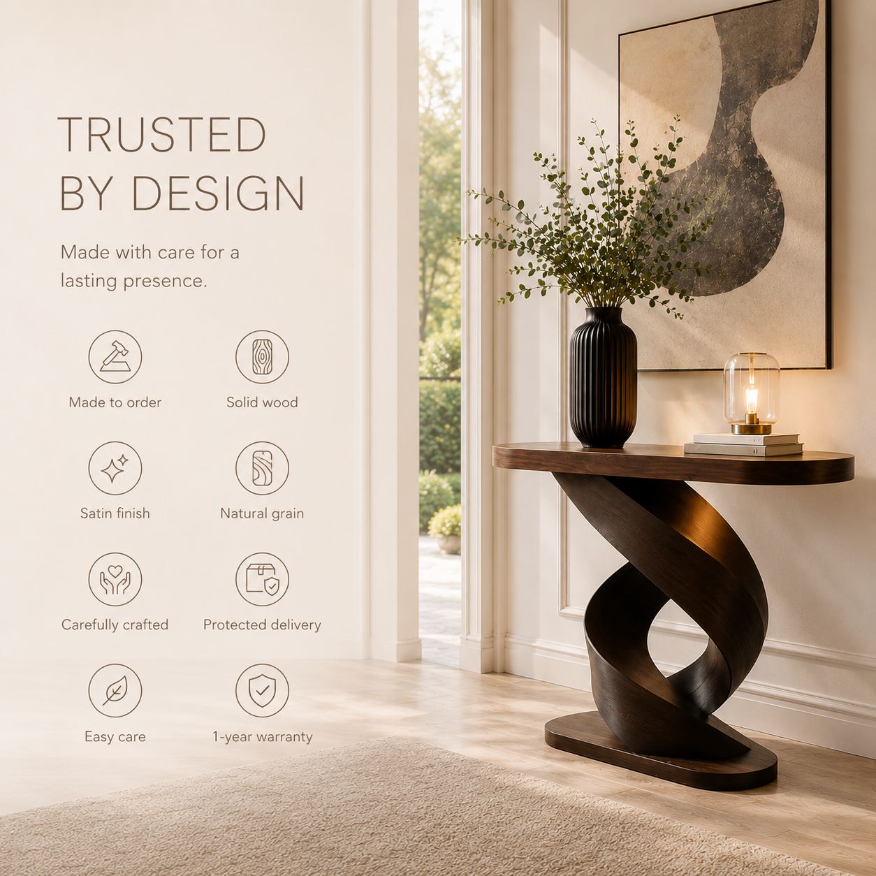 Liora Warm Walnut Console Table - Design 260 - product image 09