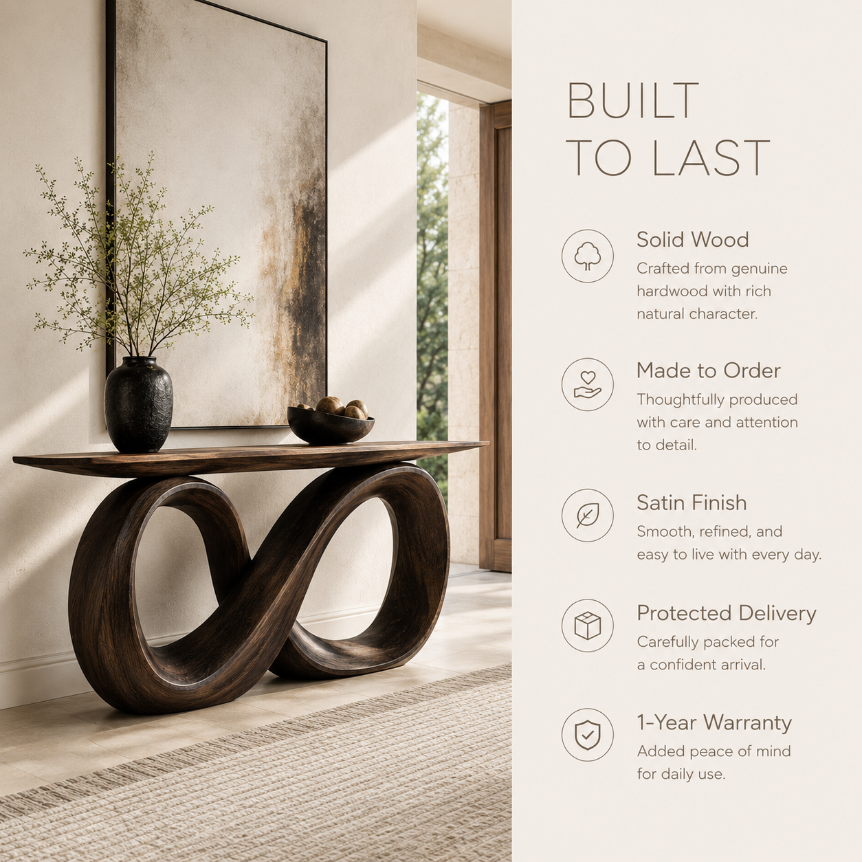 Selene Rounded Foyer Console Table - Design 264 - product image 09