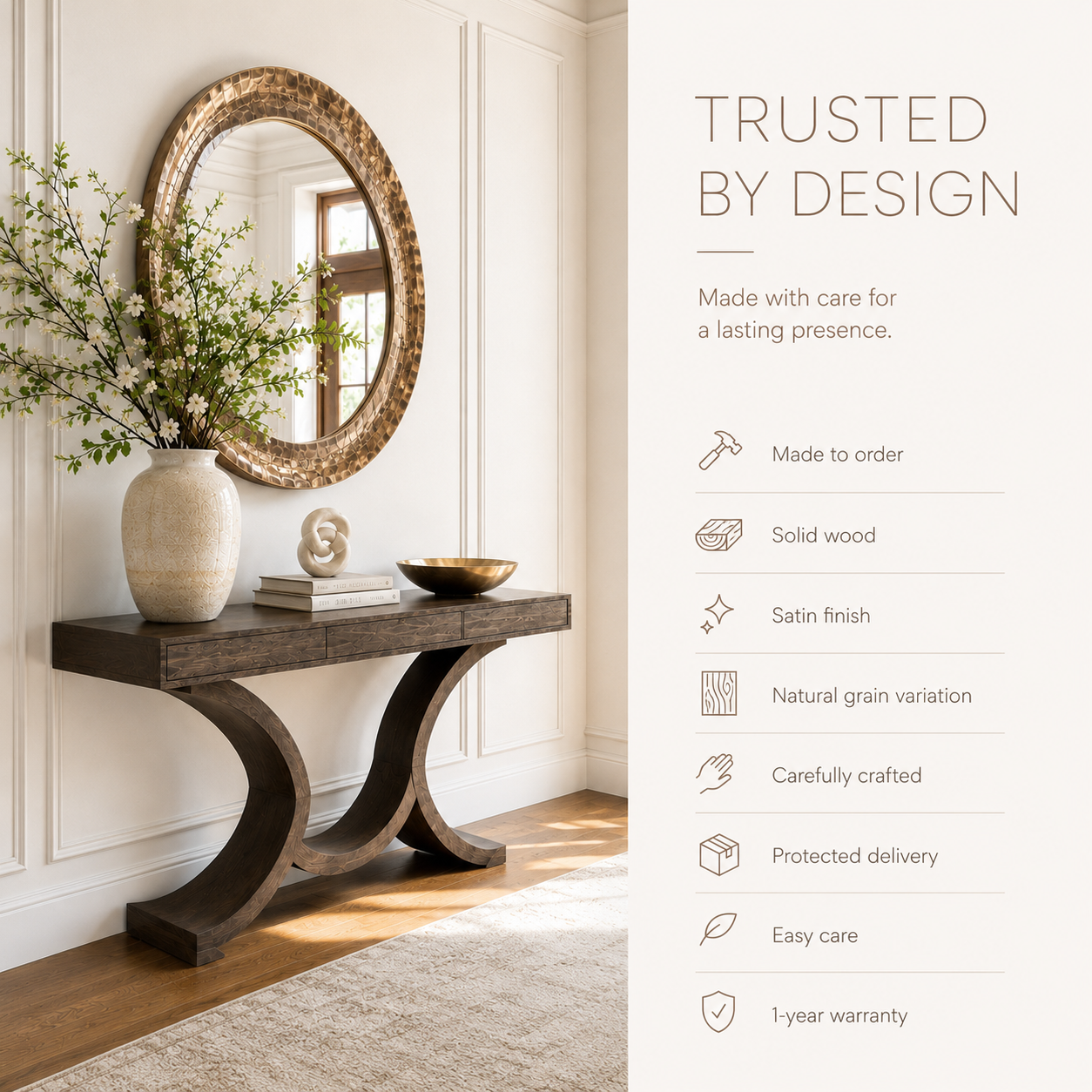 Vale Sculptural Entry Console Table - Design 268 - product image 10