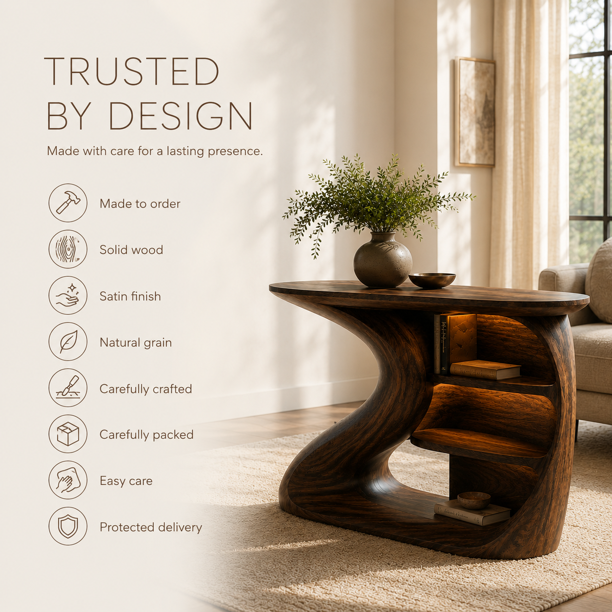 Celine Warm Modern Console Table - Design 270 - product image 09