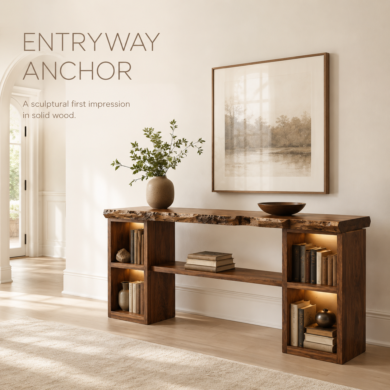 Alden Curved Wood Console Table - Design 271 - product image 02