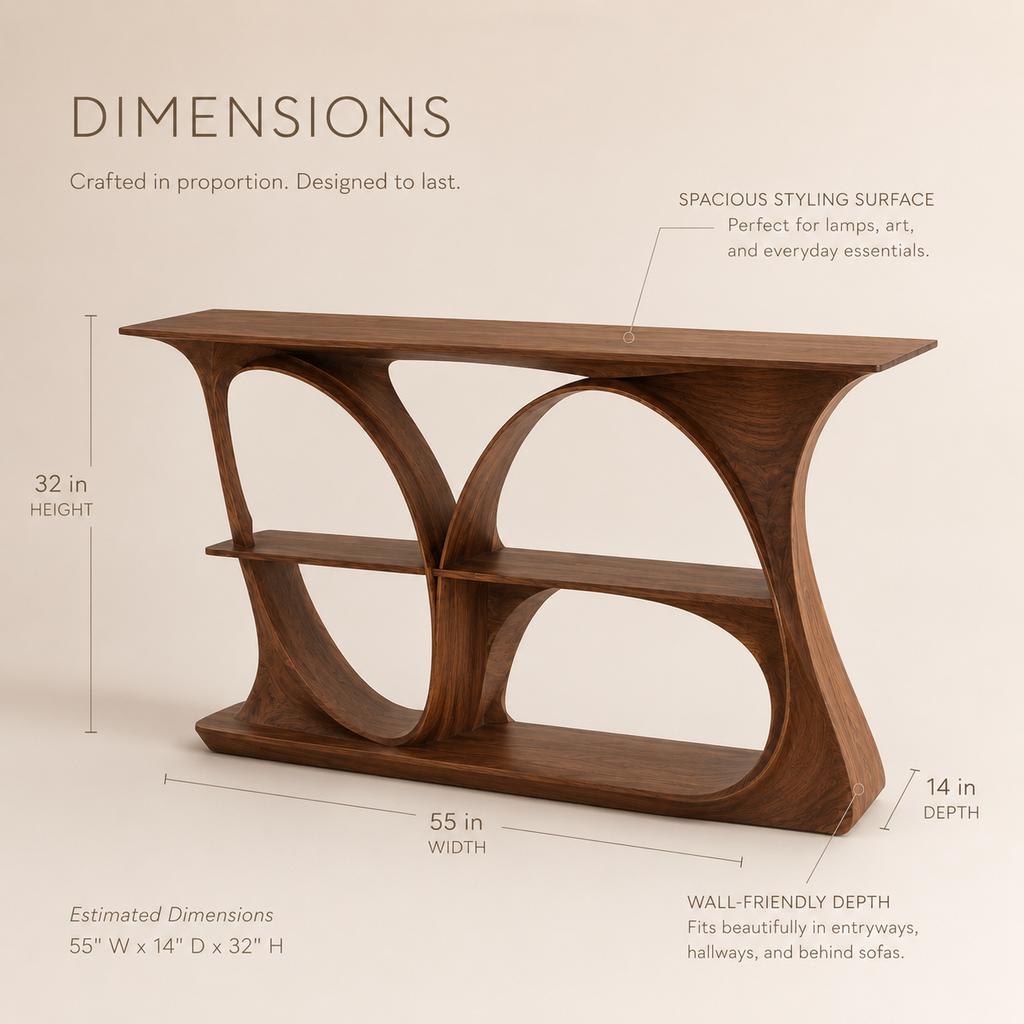 Soren Rounded Wood Console Table - Design 276 - product image 08