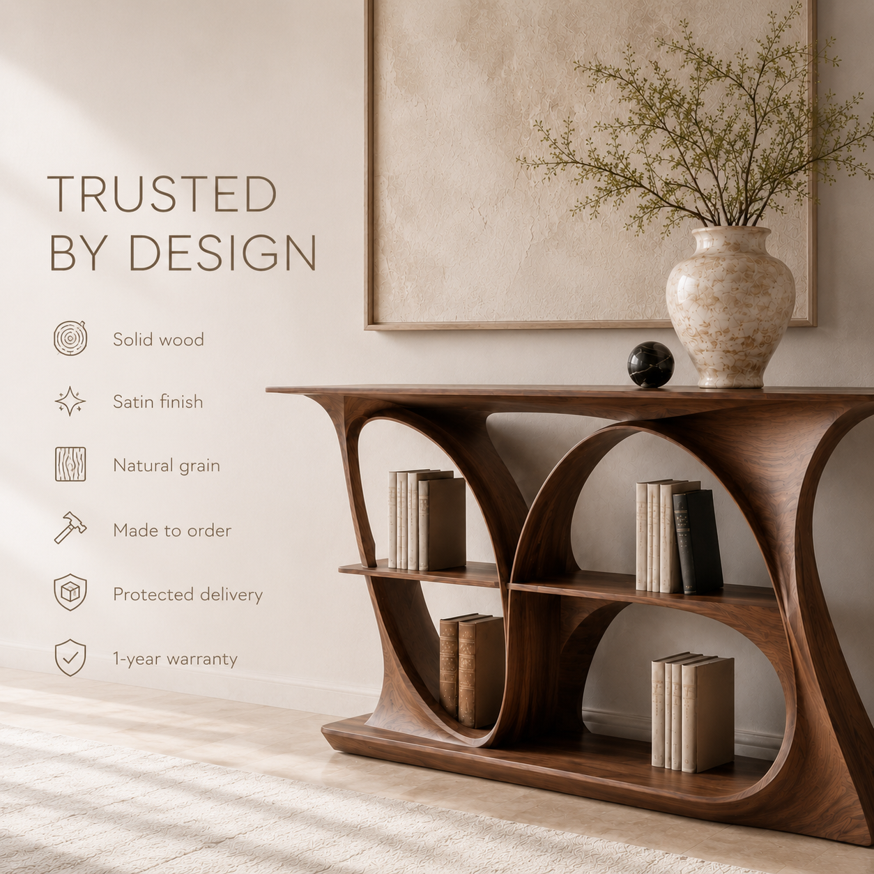 Soren Rounded Wood Console Table - Design 276 - product image 09
