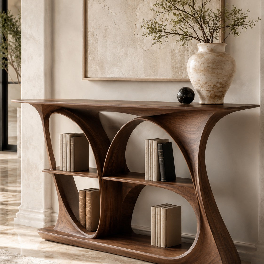 Soren Rounded Wood Console Table - Design 276 - square cover image