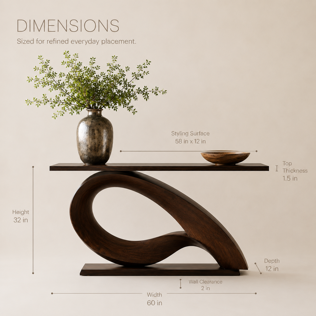 Brielle Sculpted Hall Console Table - Design 282 - product image 08