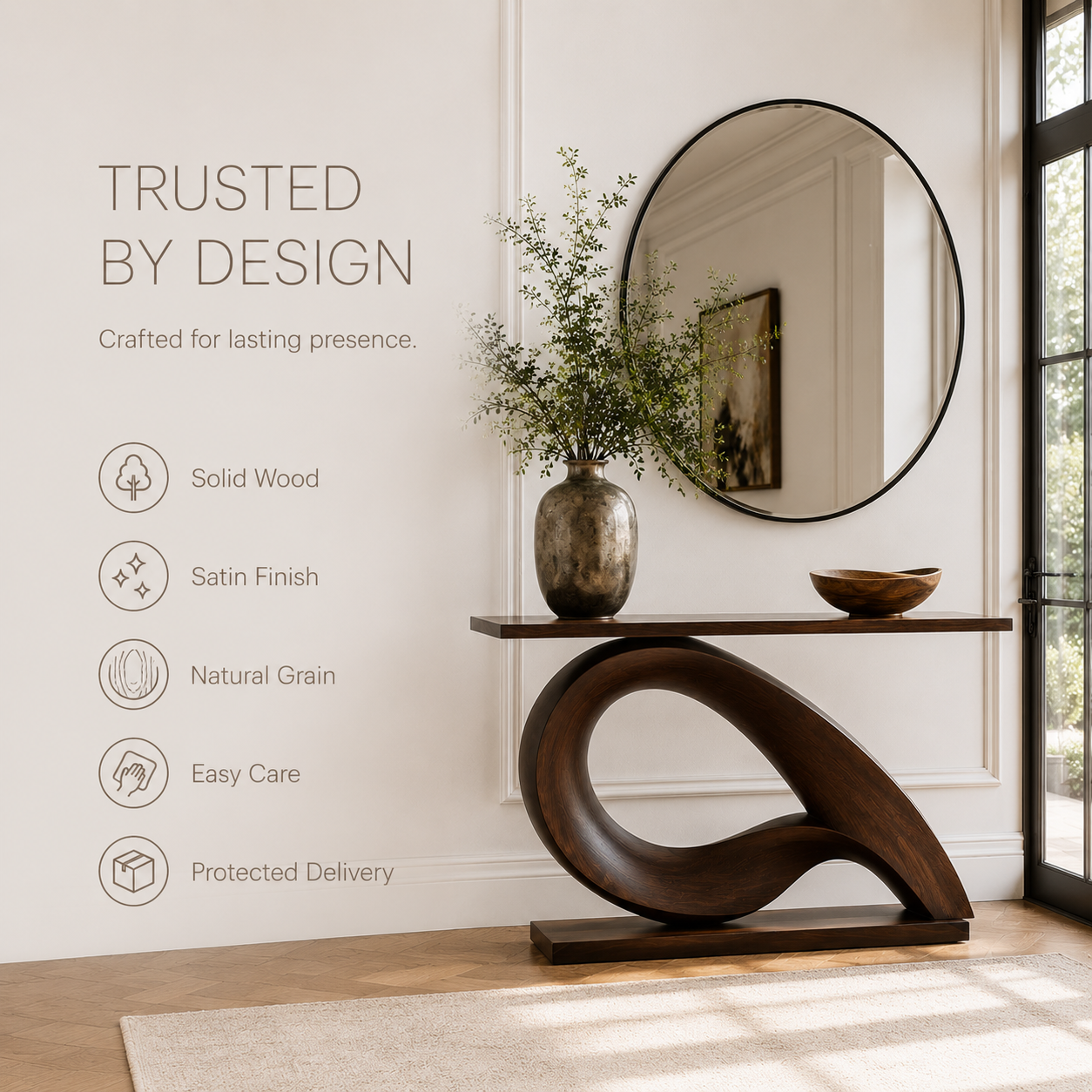 Brielle Sculpted Hall Console Table - Design 282 - product image 09