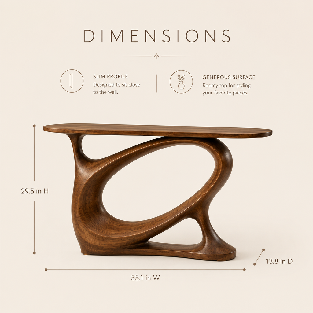 Selene Rounded Foyer Console Table - Design 284 - product image 08