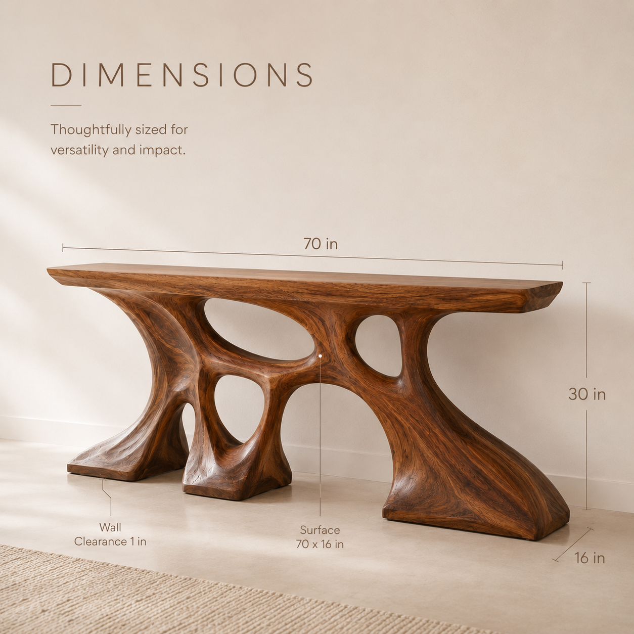 Vale Sculptural Entry Console Table - Design 288 - product image 09