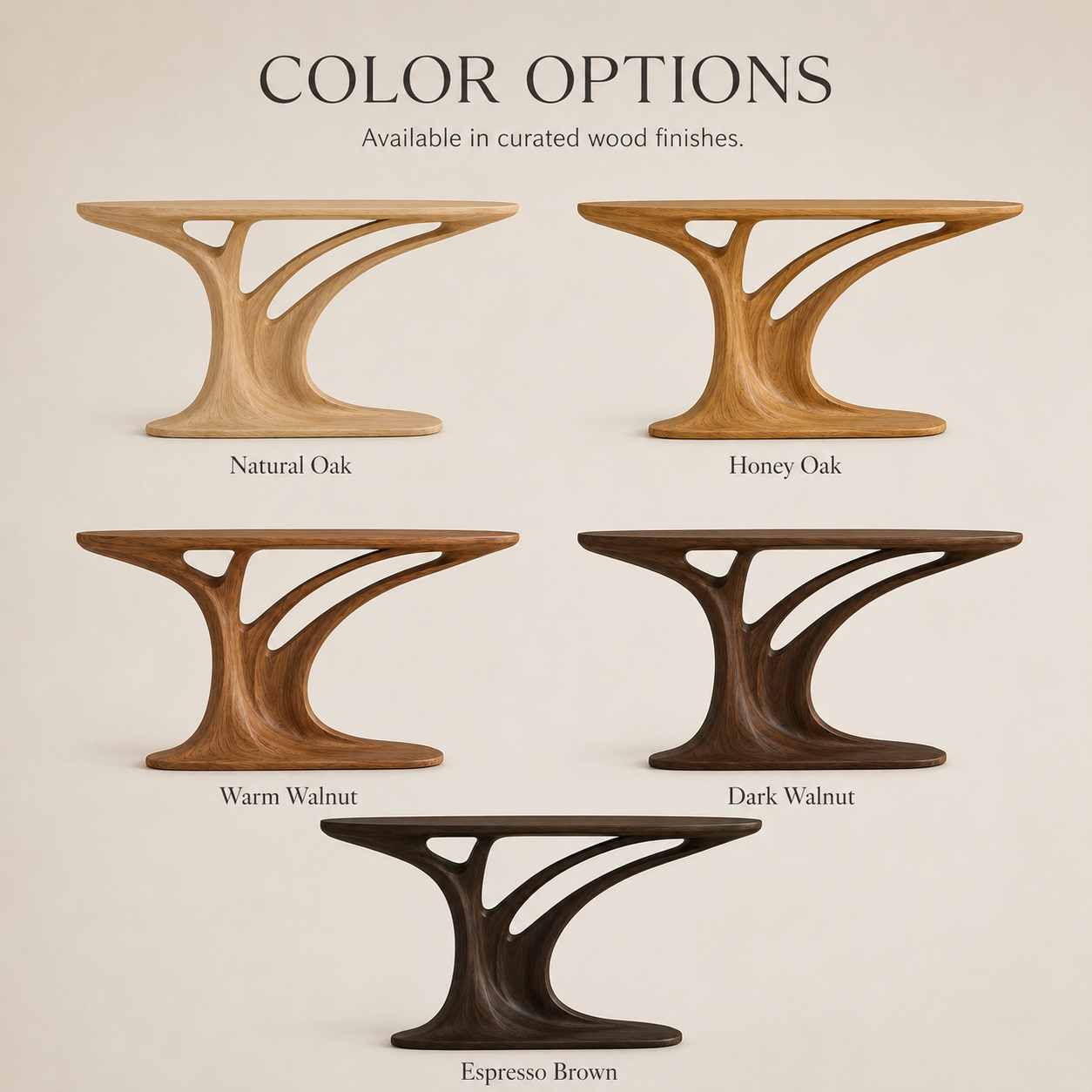 Alden Curved Wood Console Table - Design 291 - product image 03