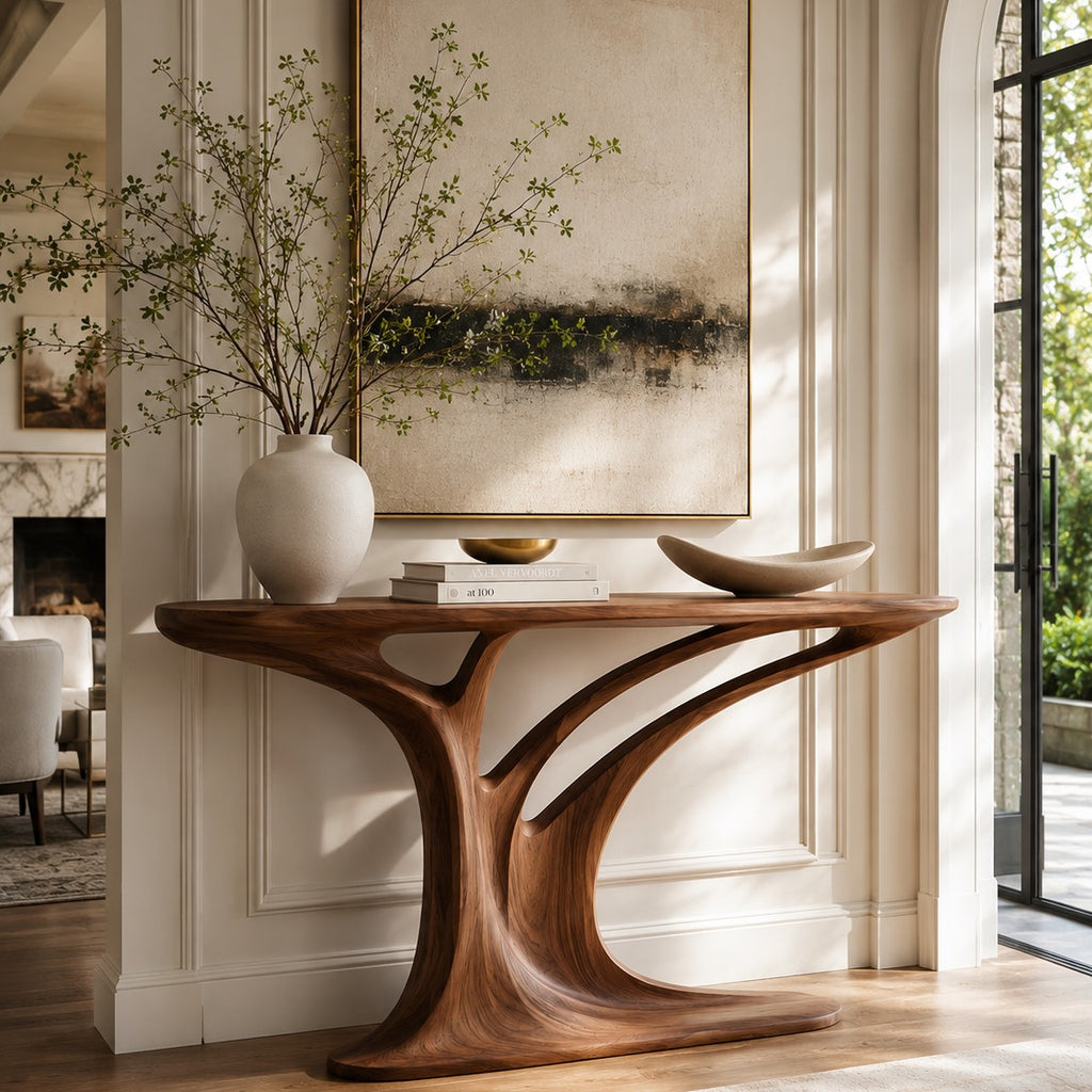 Alden Curved Wood Console Table - Design 291 - square cover image