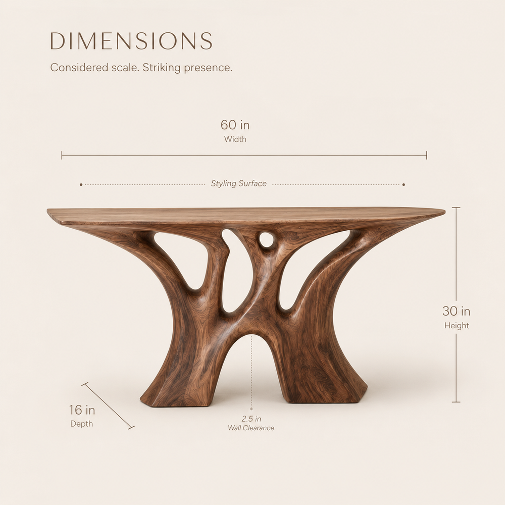 Soren Rounded Wood Console Table - Design 296 - product image 09