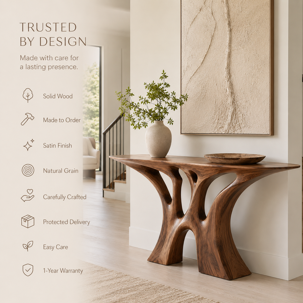 Soren Rounded Wood Console Table - Design 296 - product image 10