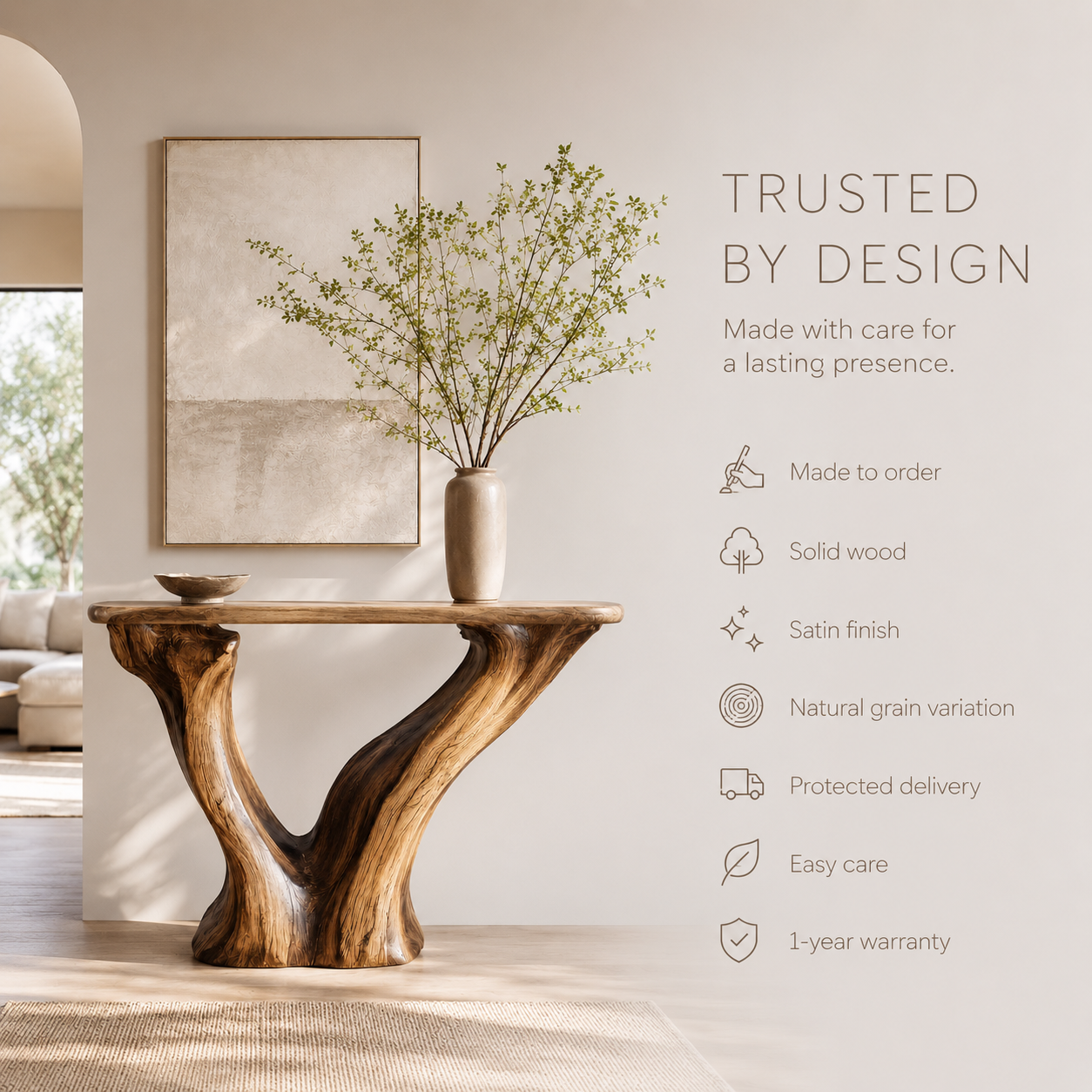 Brielle Sculpted Hall Console Table - Design 302 - product image 10