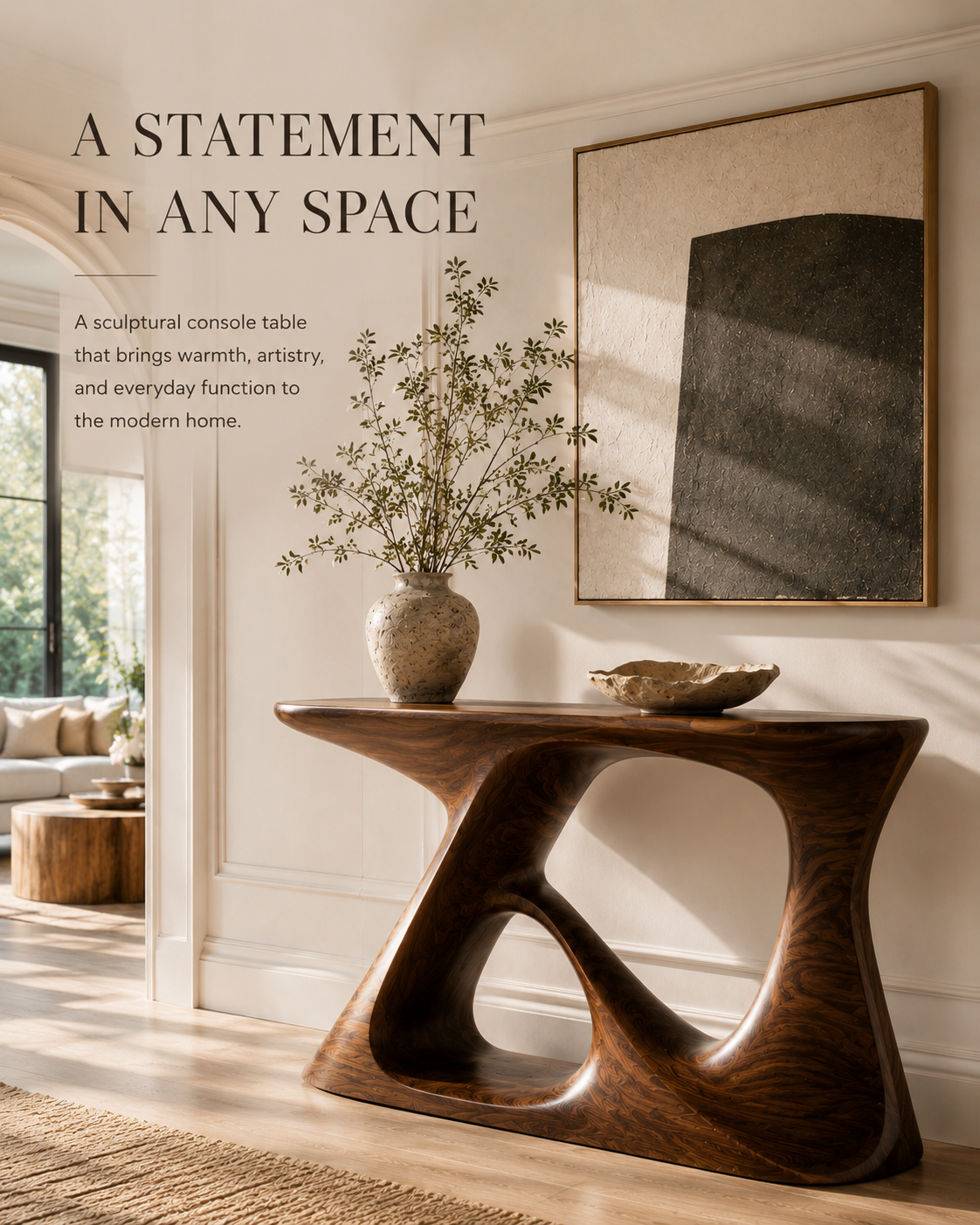 Orin Organic Modern Console Table - Design 303 - product image 02