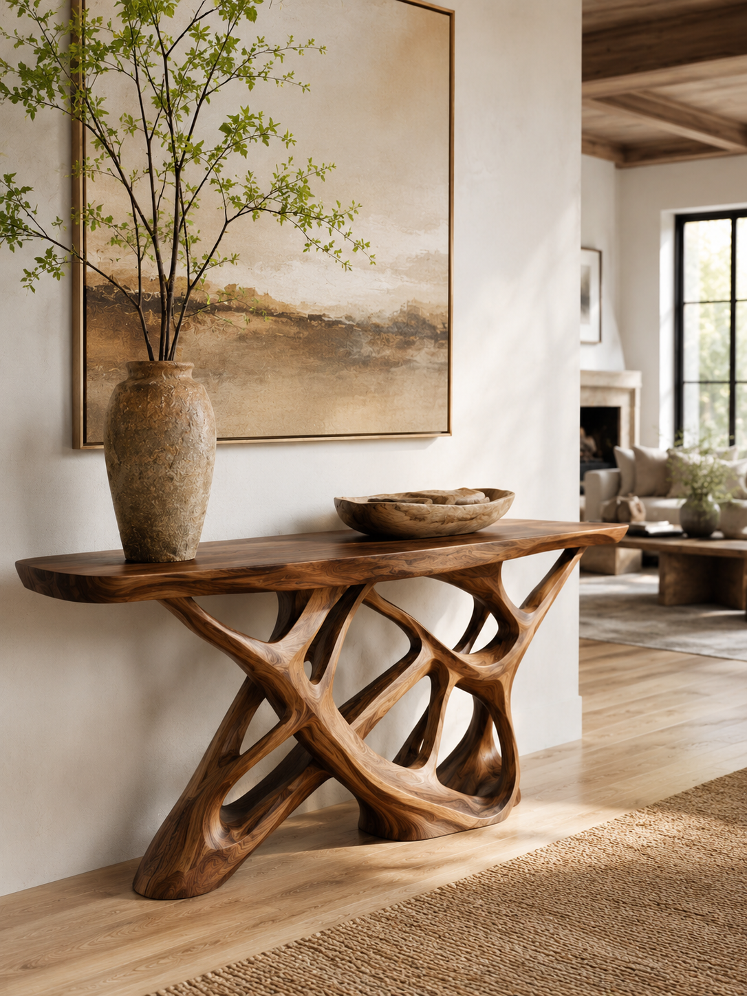 Soren Rounded Wood Console Table - Design 307 - main view