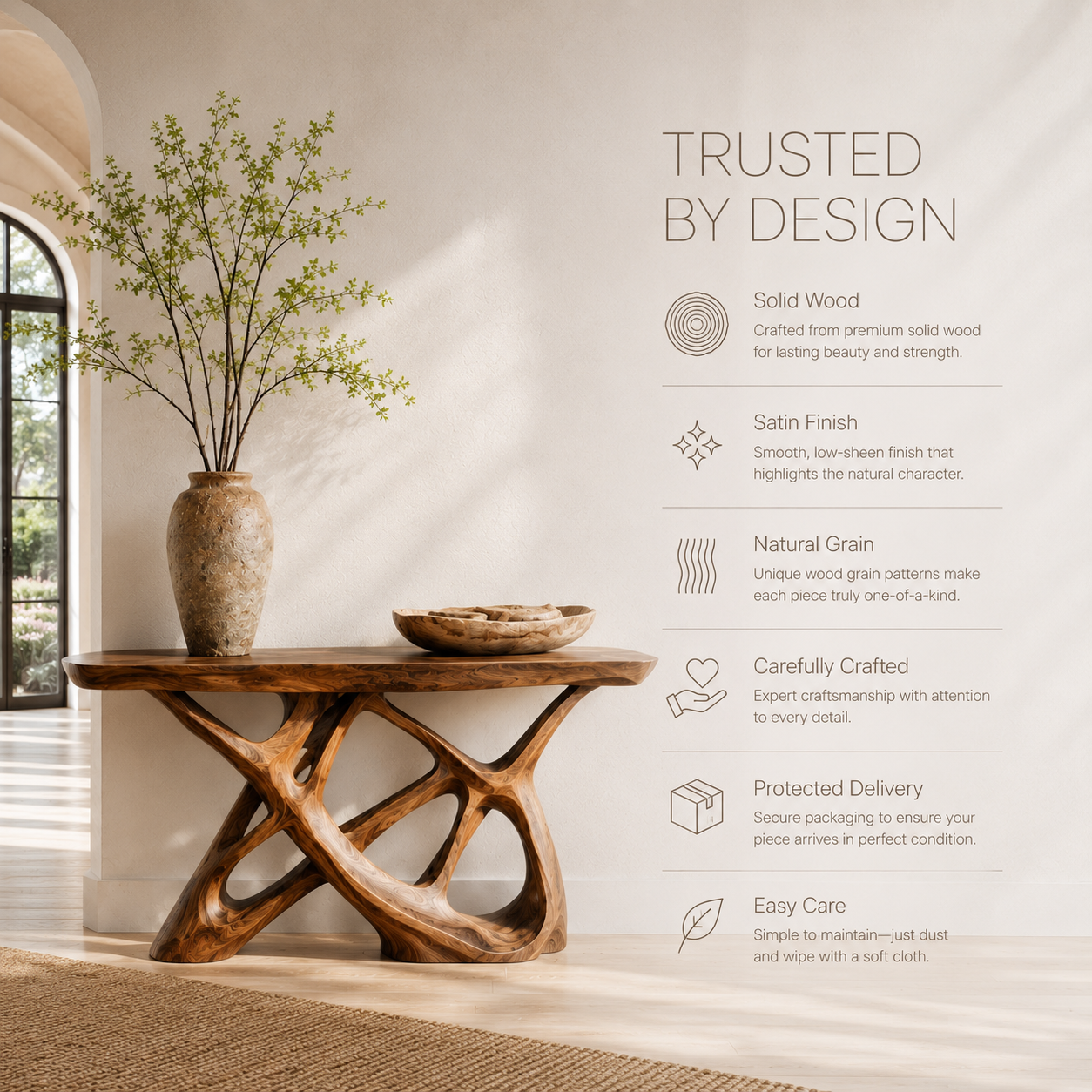Soren Rounded Wood Console Table - Design 307 - product image 09