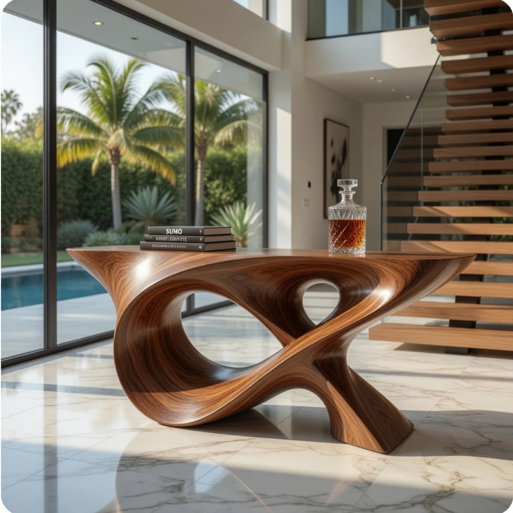 Veyra Soft Curve Console Table - Design 309 - main view